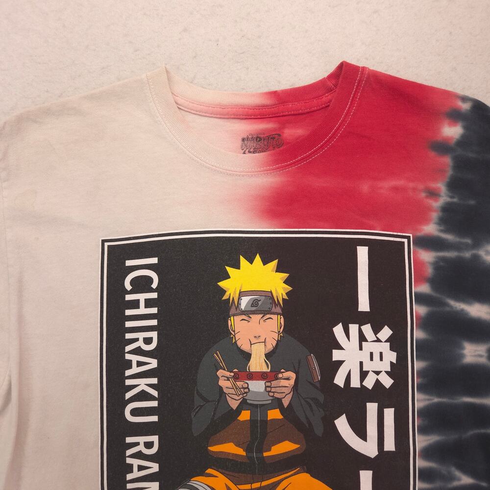 Naruto Anime Casual Crew Neck Graphic T-Shirt Adult Mens Size L Tie Dye